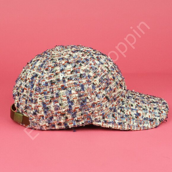 Emotionally Unavailable x Playboy Hat Mens M Red White Blue Cotton Blend Tweed - Picture 4 of 7